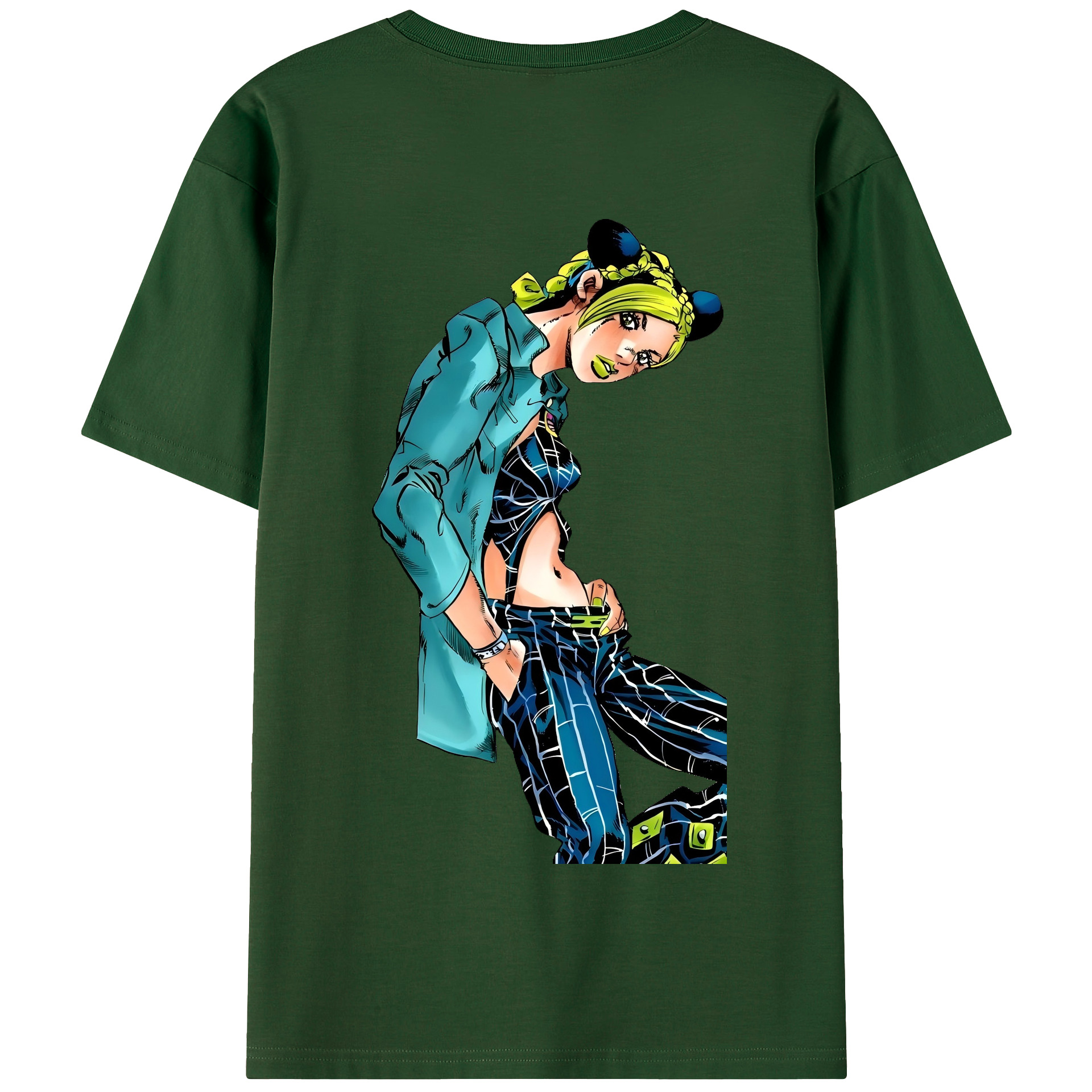 （画像用） "ジョジョの奇妙な冒険 くうじょう ジョリーン JoJo's Bizarre Adventure Jolyne Cujoh " 綿100％半袖Tシャツ（背面プリント）